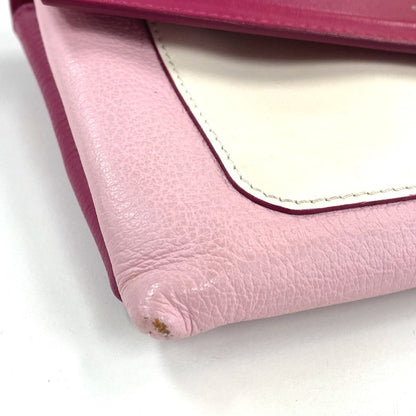 Givenchy Shoulder Bag Leather Pink X White Flap Duet Women