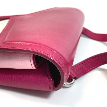 Givenchy Shoulder Bag Leather Pink X White Flap Duet Women