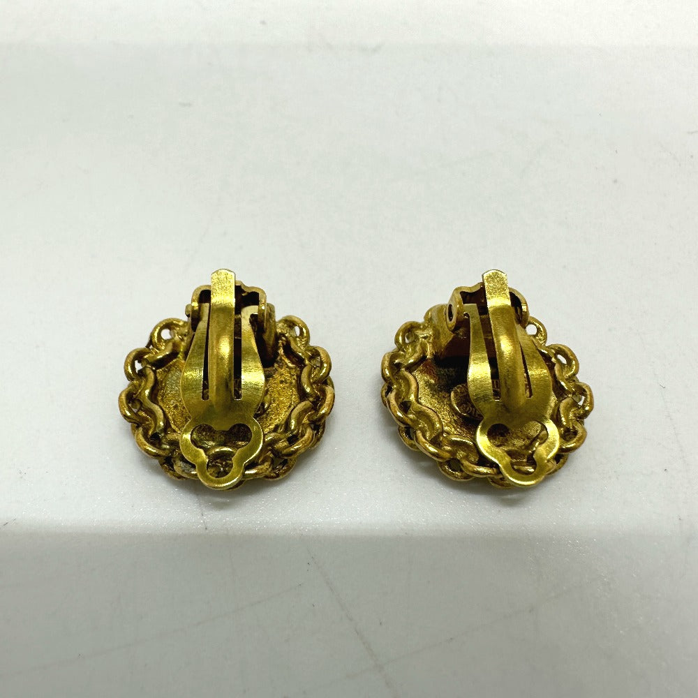 Chanel Earring Gold Plated Gold Coco Mark Women