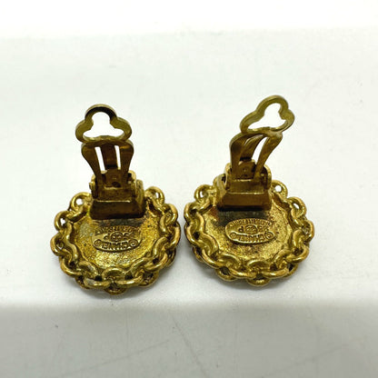 Chanel Earring Gold Plated Gold Coco Mark Women