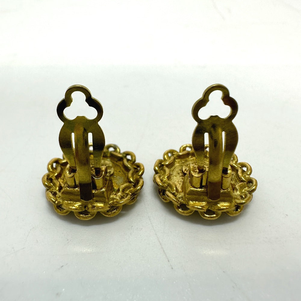 Chanel Earring Gold Plated Gold Coco Mark Women