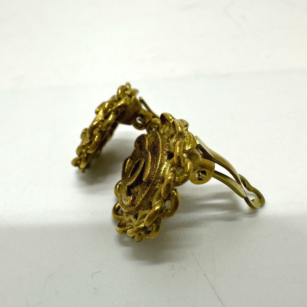 Chanel Earring Gold Plated Gold Coco Mark Women