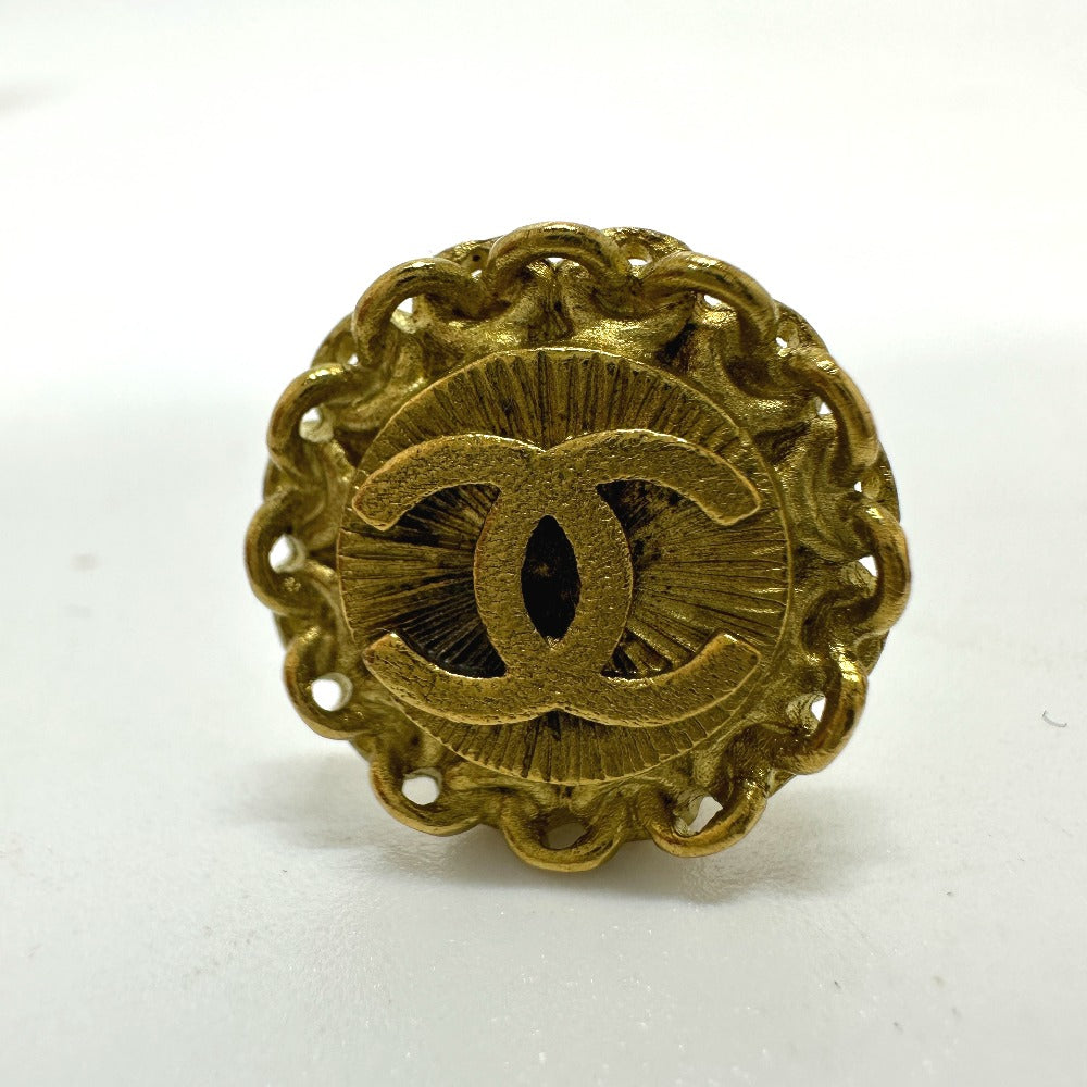 Chanel Earring Gold Plated Gold Coco Mark Women