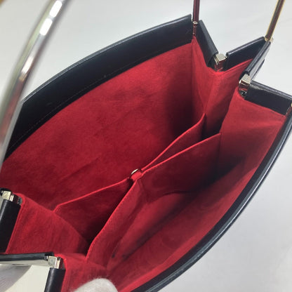 Cartier Handbag Leather Black Trinity Women
