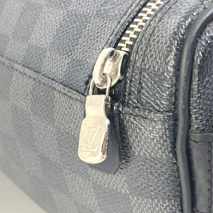 Louis Vuitton Pouch N47625 Damier Grafitto Canvas Black Damier Grafitte C Cracking Pouch Mens