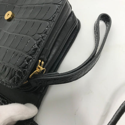 Balenciaga Shoulder Bag 592898 Embossed Leather Black 2Way Clutch Bag Pouch B Logo Quilting Women