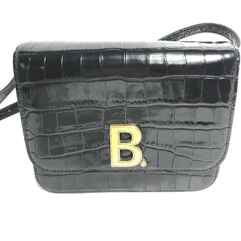 Balenciaga Shoulder Bag 592898 Embossed Leather Black 2Way Clutch Bag Pouch B Logo Quilting Women