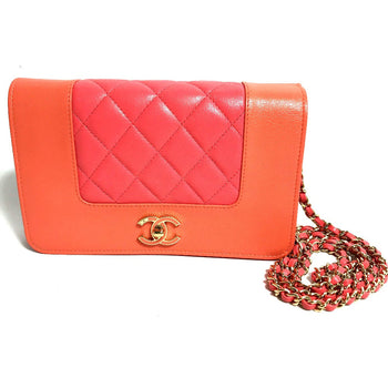 Chanel Shoulder Bag A80972 Leather Pink Cc Coco Mark Matelasse Bicolor Mademoiselle Women