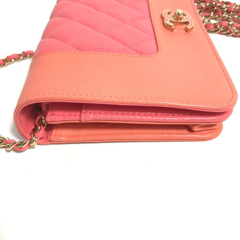Chanel Shoulder Bag A80972 Leather Pink Cc Coco Mark Matelasse Bicolor Mademoiselle Women