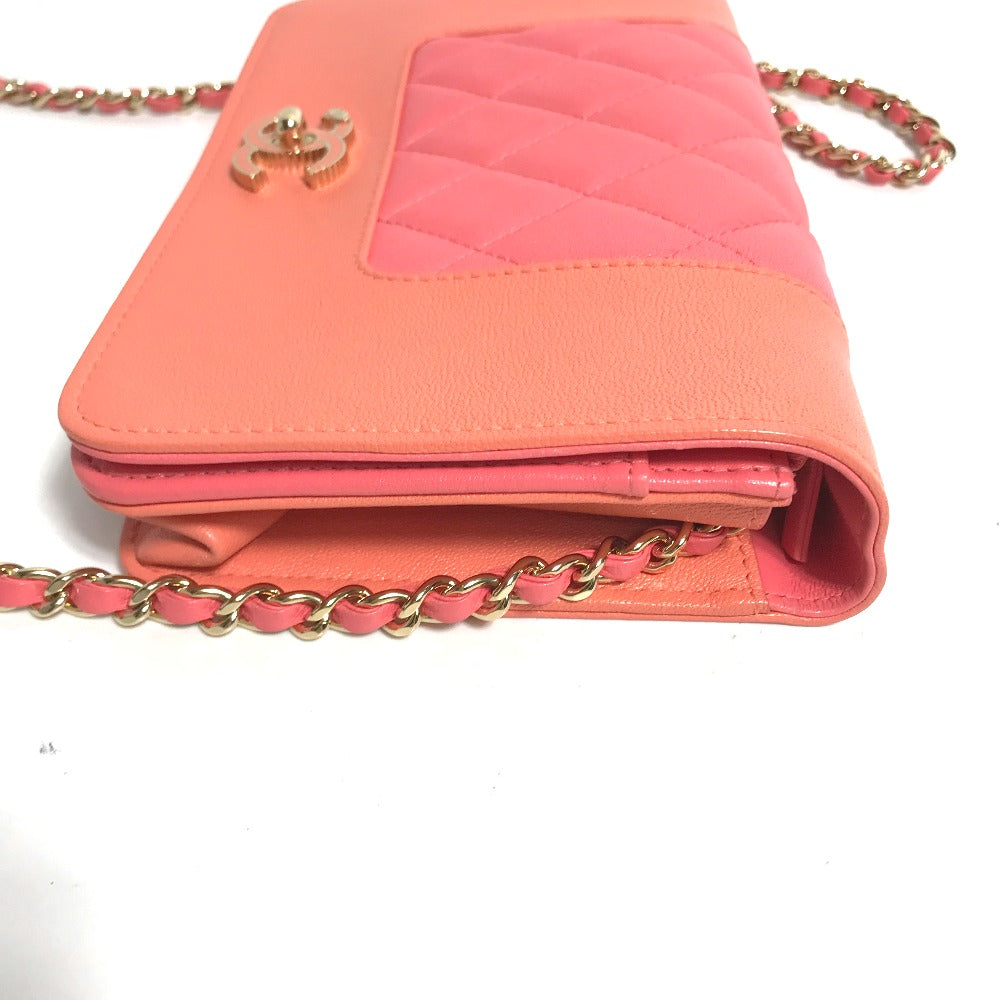 Chanel Shoulder Bag A80972 Leather Pink Cc Coco Mark Matelasse Bicolor Mademoiselle Women