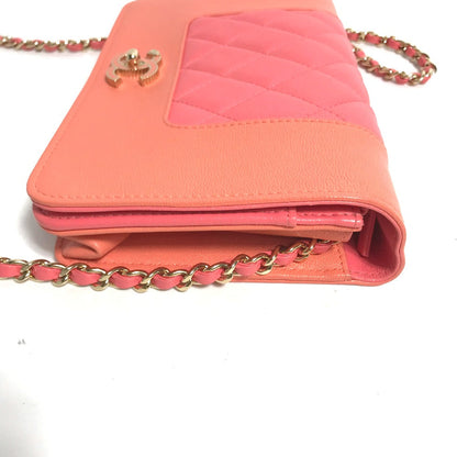Chanel Shoulder Bag A80972 Leather Pink Cc Coco Mark Matelasse Bicolor Mademoiselle Women