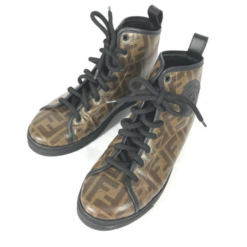 Fendi Sneakers 8E6594 Leather / Pvc Brown Shoelace Zucca Women 36