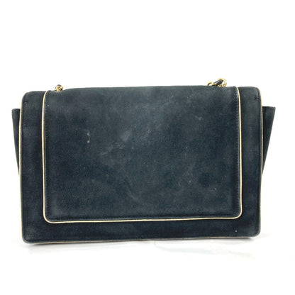 Salvatore Ferragamo Shoulder Bag Suede Black Crossbody Bag Chain Bag Women