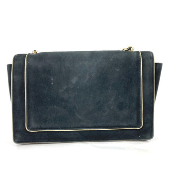 Salvatore Ferragamo Shoulder Bag Suede Black Crossbody Bag Chain Bag Women