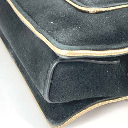 Salvatore Ferragamo Shoulder Bag Suede Black Crossbody Bag Chain Bag Women