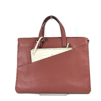 Fendi Business Bag Leather Brown Handbag Celeria Mens