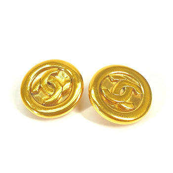 Chanel Earring Metal Gold Vintage Deca Coco Mark Cc