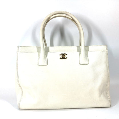 Chanel Tote Bag Caviar Skin White Type Executive Tote Women