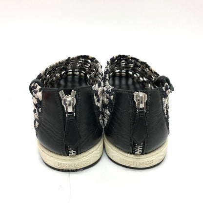 Hermes Sneakers Silk, Leather Black Type Slip-On Mesh Women 36.5