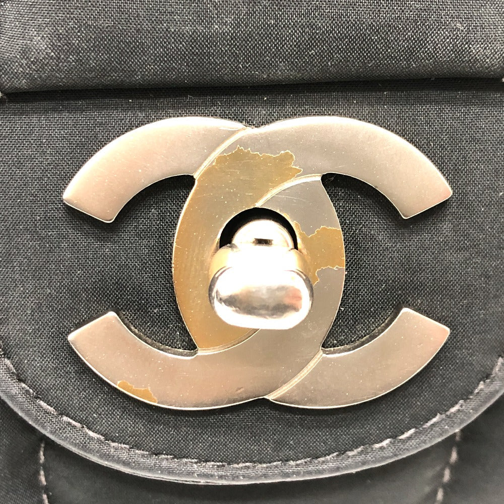 Chanel Shoulder Bag Nylon Black Coco Mark Chocolate Bar Women