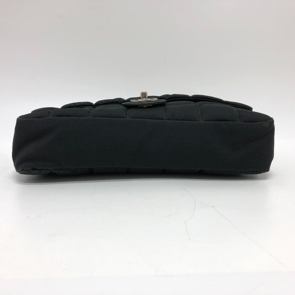 Chanel Shoulder Bag Nylon Black Coco Mark Chocolate Bar Women