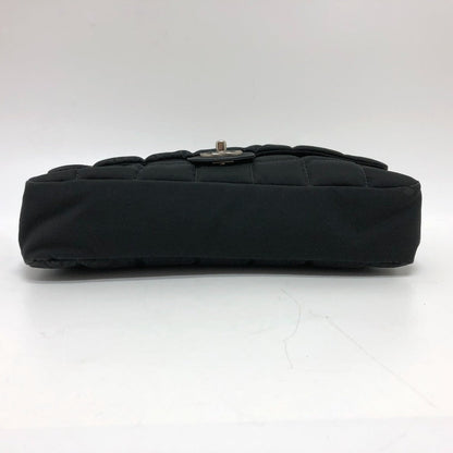 Chanel Shoulder Bag Nylon Black Coco Mark Chocolate Bar Women