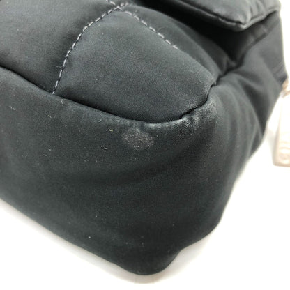 Chanel Shoulder Bag Nylon Black Coco Mark Chocolate Bar Women