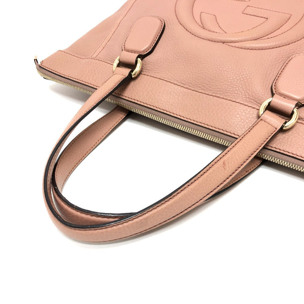 Gucci Handbag 282307 Leather Pink Beige Soho Interlocking G Women