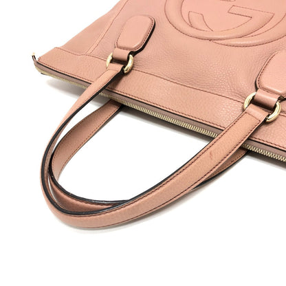 Gucci Handbag 282307 Leather Pink Beige Soho Interlocking G Women