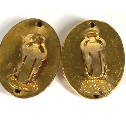 Chanel Earring Metal Gold Vintage Cc Coco Mark Women