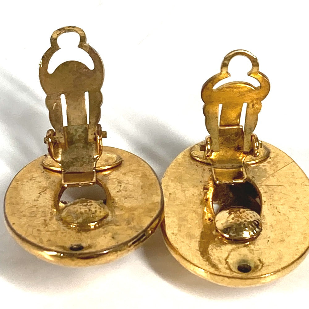 Chanel Earring Metal Gold Vintage Cc Coco Mark Women