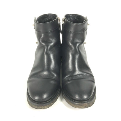 Chanel Boots G31204 Leather Black Turn Lock Women 35