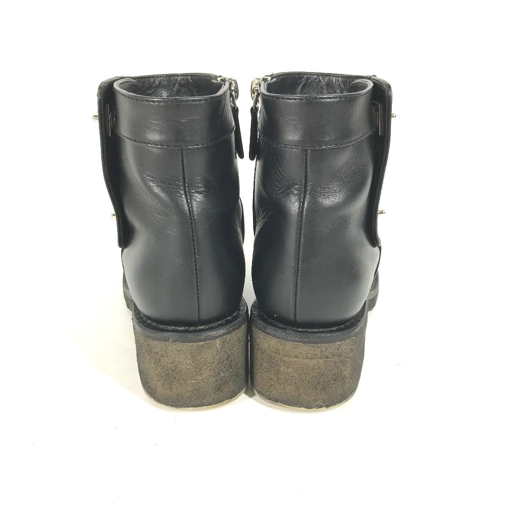 Chanel Boots G31204 Leather Black Turn Lock Women 35