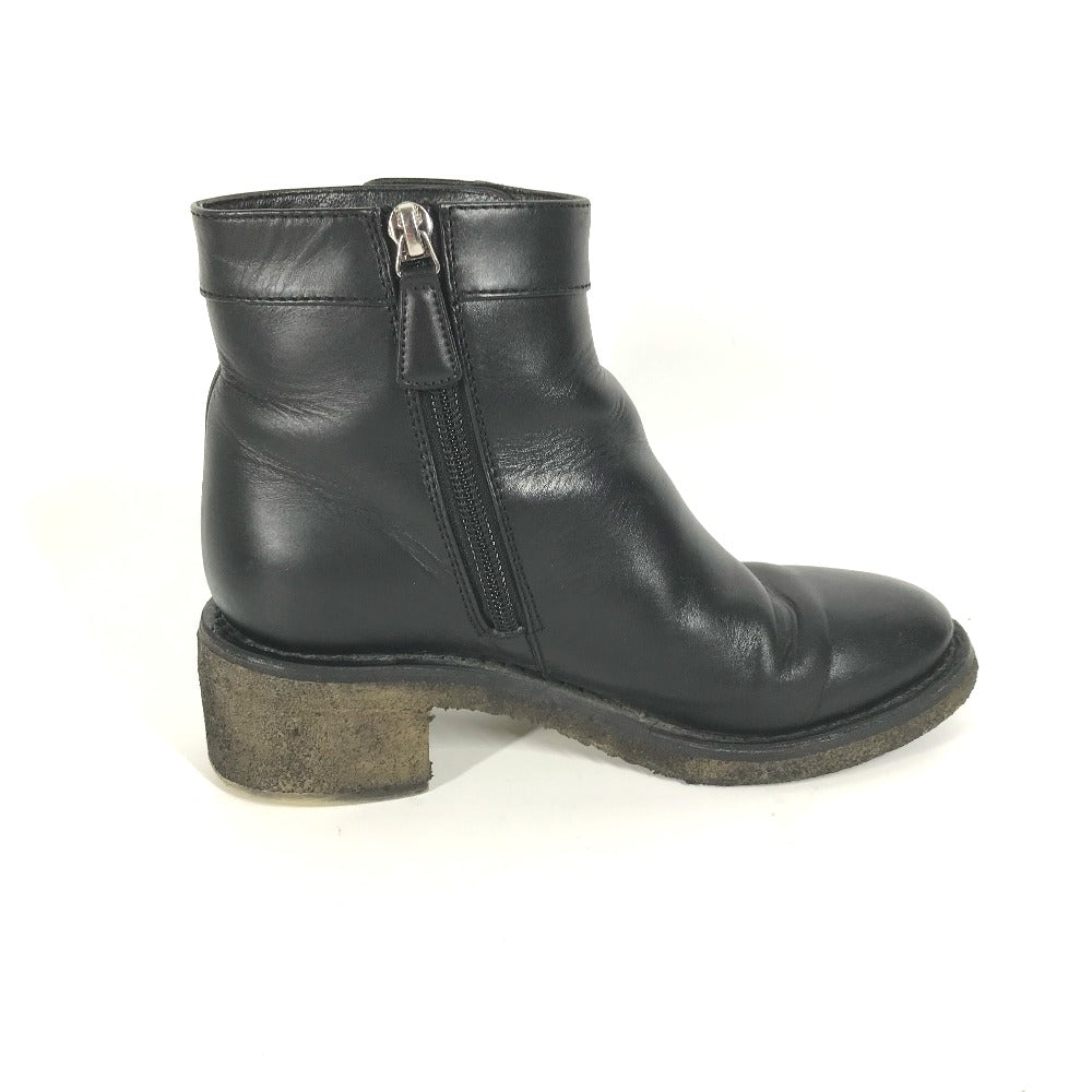 Chanel Boots G31204 Leather Black Turn Lock Women 35
