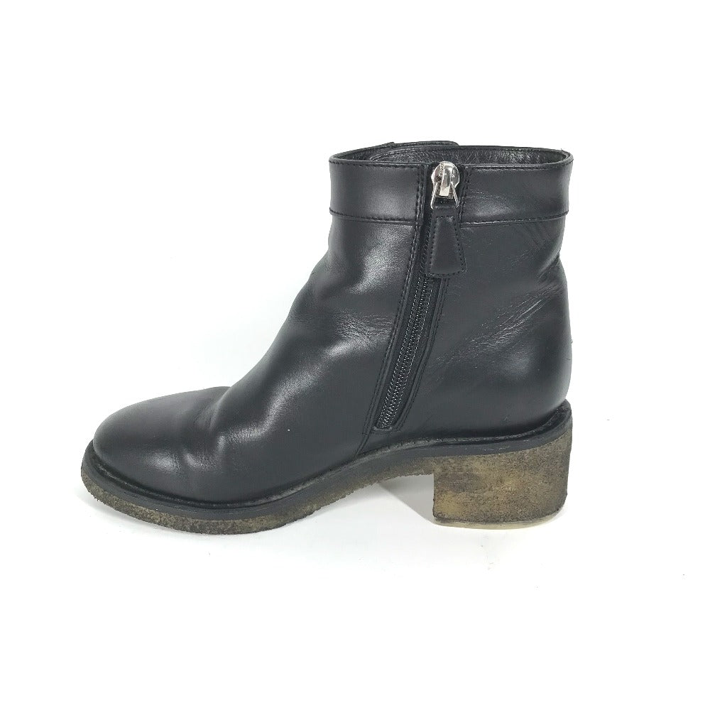 Chanel Boots G31204 Leather Black Turn Lock Women 35