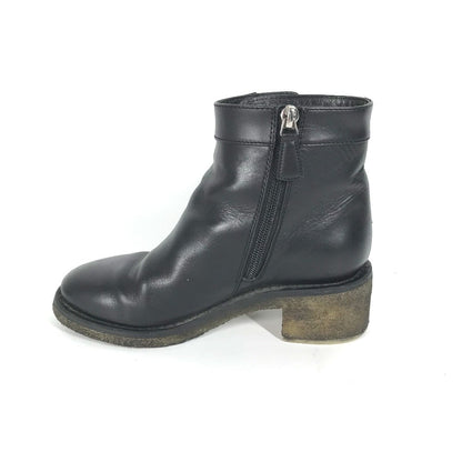 Chanel Boots G31204 Leather Black Turn Lock Women 35