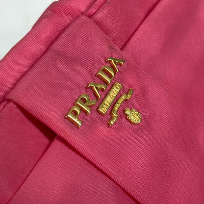 Prada Clutch Bag Nylon Pink With Strap Ribbon Ribon Women