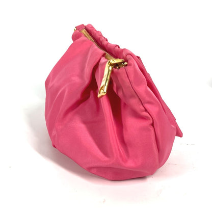 Prada Clutch Bag Nylon Pink With Strap Ribbon Ribon Women