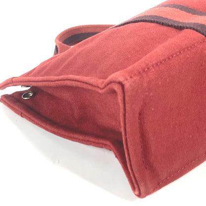 Hermes Handbag Canvas Red Fool Toepm Women