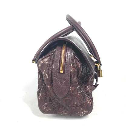 Louis Vuitton Handbag M93474 Coated Canvas, Leather Purple Monogram Volupte Botte