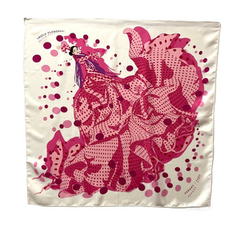 Hermes Scarf Silk Pink Carre90 Ihola Flamenca Hola Flamenca Women