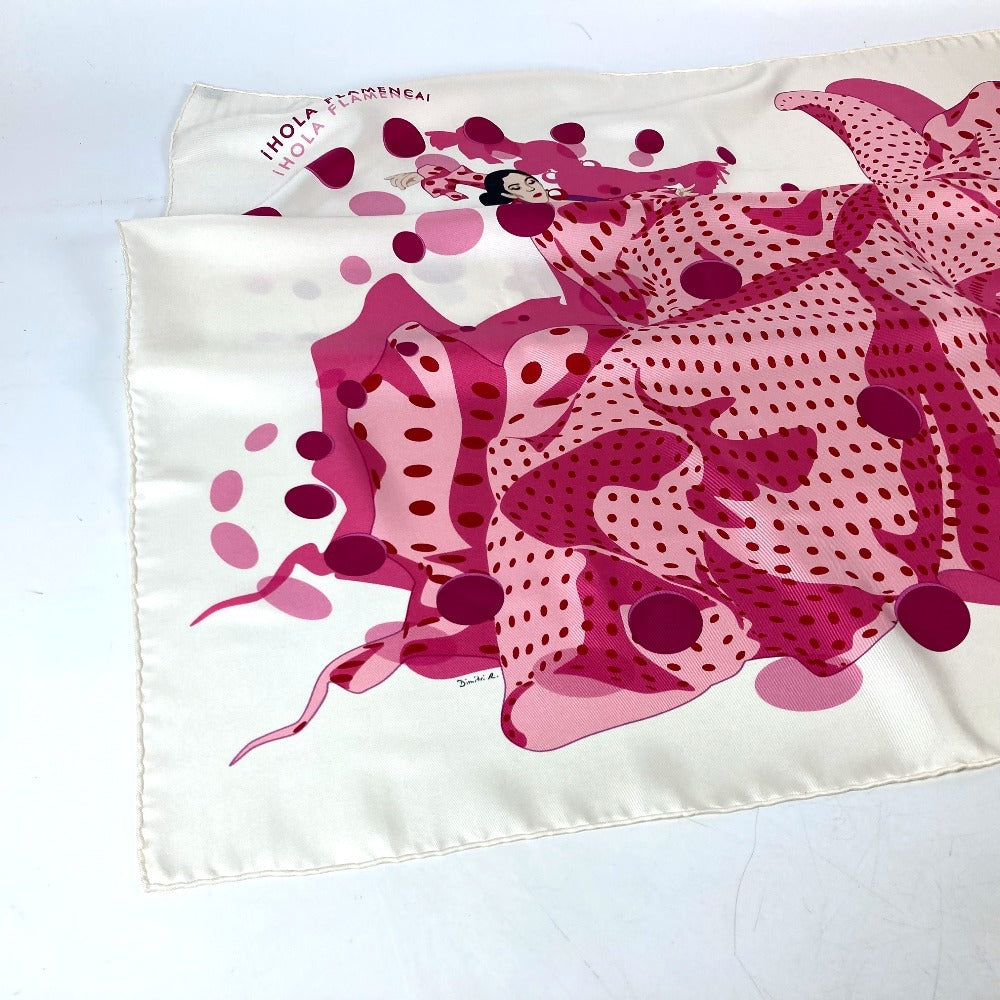 Hermes Scarf Silk Pink Carre90 Ihola Flamenca Hola Flamenca Women