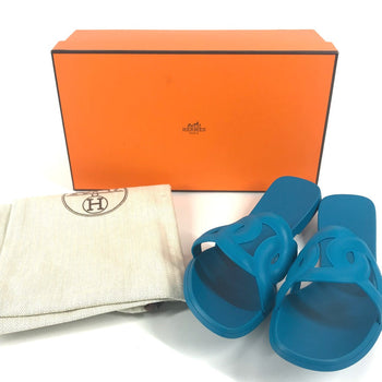Hermes Sandals Rubber Blue Aloha Women 36
