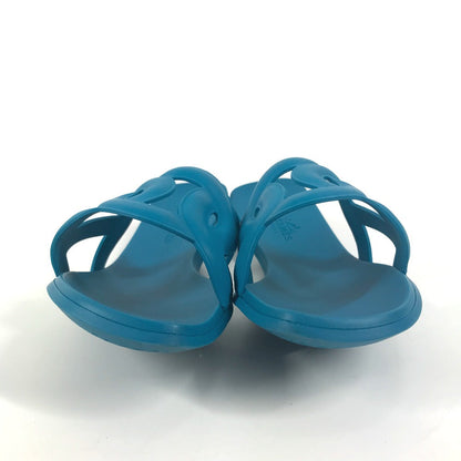 Hermes Sandals Rubber Blue Aloha Women 36