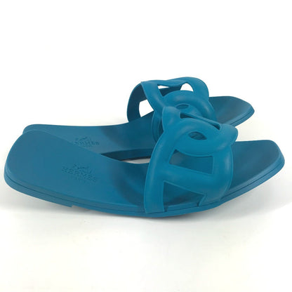 Hermes Sandals Rubber Blue Aloha Women 36