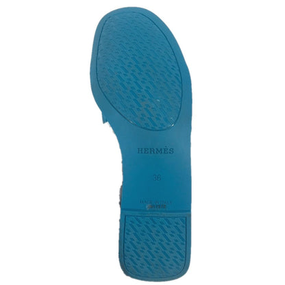 Hermes Sandals Rubber Blue Aloha Women 36