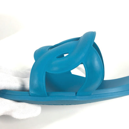 Hermes Sandals Rubber Blue Aloha Women 36