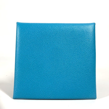 Hermes Coin Case Leather Blue Bastia Women(Unisex)