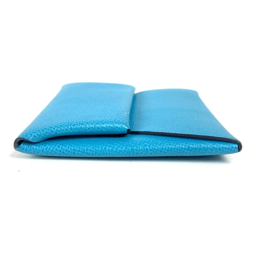 Hermes Coin Case Leather Blue Bastia Women(Unisex)