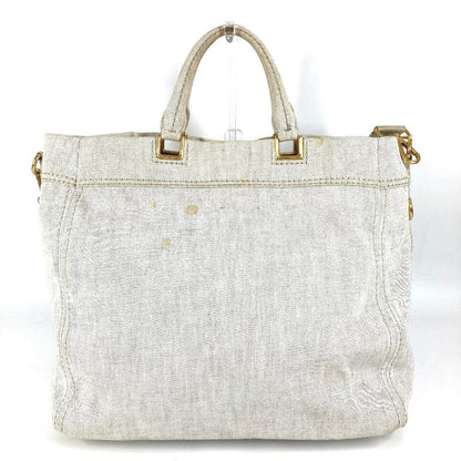 Prada Shoulder Bag Canvas Ivorytype 2Way Bag Canapa Logo